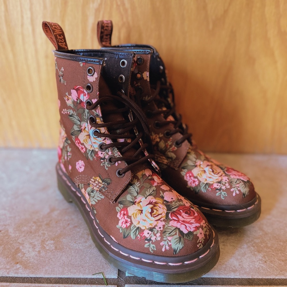 Brown Floral Dr. Martens!!